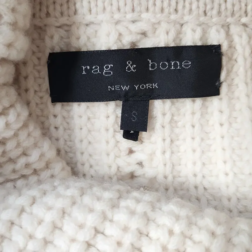 rag & bone Ivory Ribbed Chevron Turtleneck Sweater - Picture 9 of 11